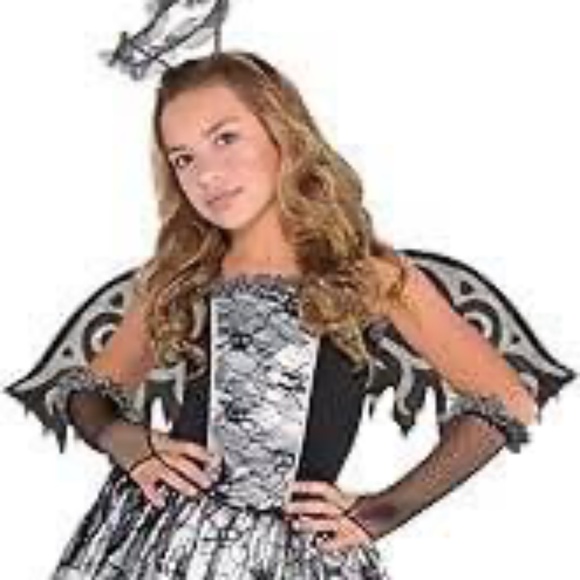 BRAND NEW girl angel 6 pcs halloween costume size XL 14-16 (with halo & wings) - Picture 3 of 7